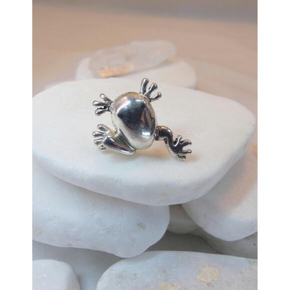 ONE Vintage 925 Sterling Silver Frog Stud  Earring  For Crafter or Replacement - Picture 2 of 4